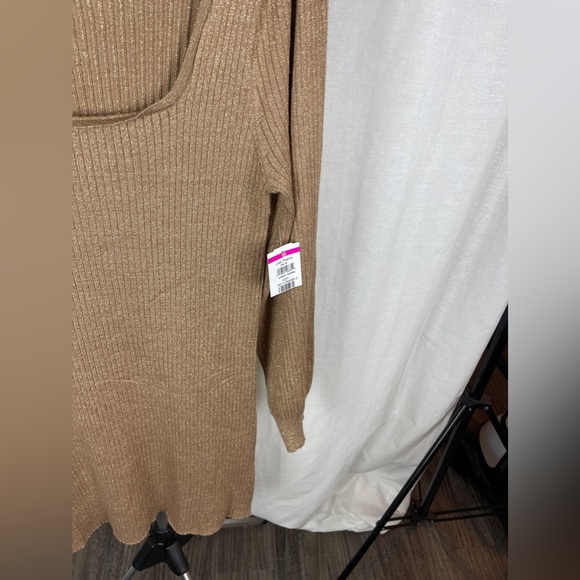 Blue Orchid Gold Ribbed Blouson Long Sleeve Dress Size Large NWT - Picture 7 of 10